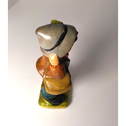 Adorable Little Boy Figurine With Hat Scarf And Purse Home Decor VTG - Sri Lanka