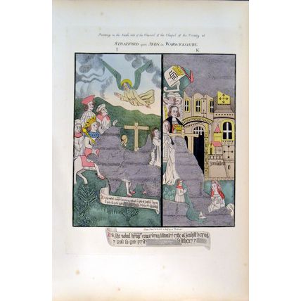PAINTING ON THE SOUTH SIDE THE CHANCEL 1838 Thomas Fisher ANTIQUE LITHOGRAPH #IK