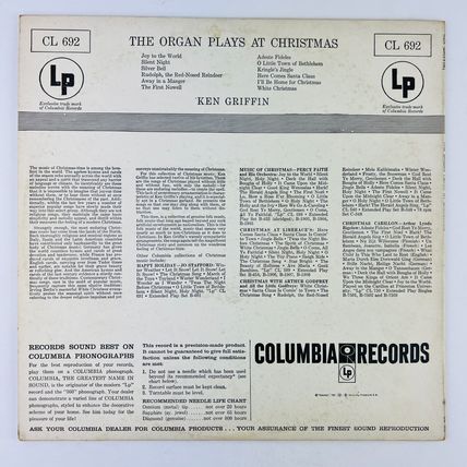 Ken Griffin – The Organ Plays At Christmas Vinyl LP Record Album CL 692