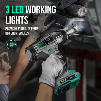 Litheli Impact Wrench Cordless, 1/2 Inch Power Impact Driver with 320 Ft-Lbs(430