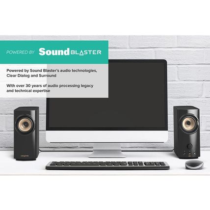 Creative T60 2.0 Compact Hi-Fi Desktop Speakers with Clear Dialog and Surround b