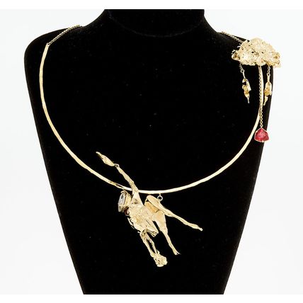 VALENTINO GARAVANI x LE BLANC Gold Plated Abstract Statement Necklace (RARE)