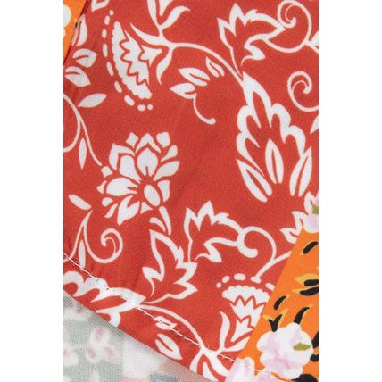 White Boho Patchwork Floral Open Front Kimono