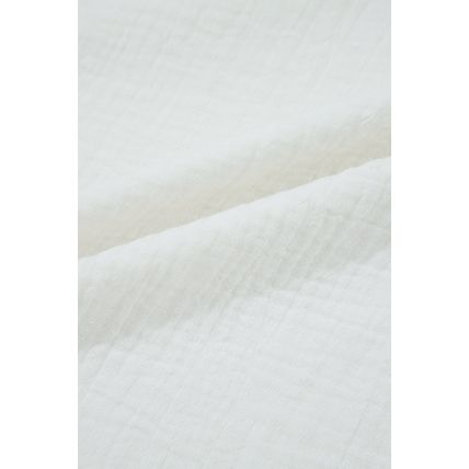 White Textured Lace Trim Pure Cotton Sleeveless Top