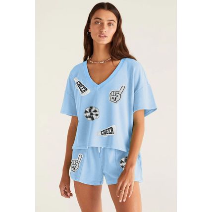 Myosotis Game Day No.1 Cheer Graphic V Neck Short Set