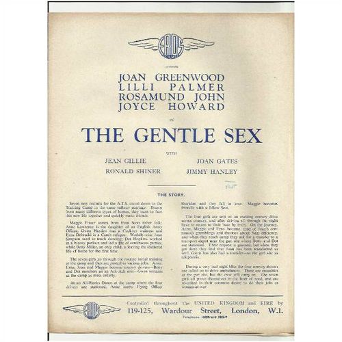 THE GENTLE SEX Joan Greenwood, Lilli Palmer, Rosamund John Re-issue Press Book