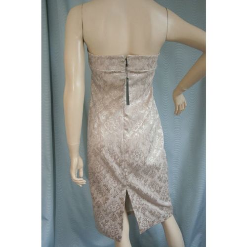 Karen Millen Gold Brocade Bandeau Dress Size 14 New with Tag