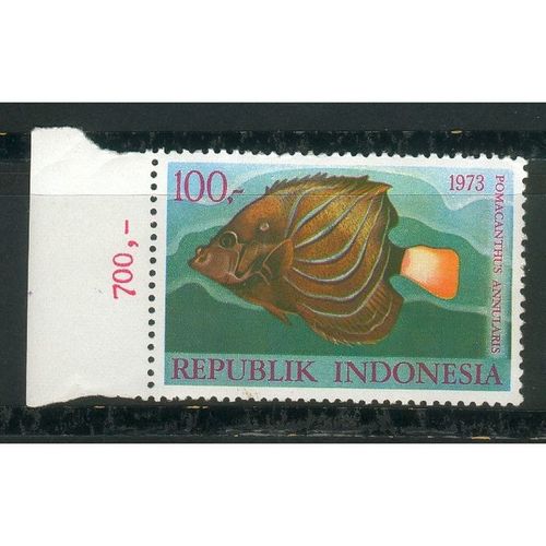 Indonesia stamps 1973 - SG1345 100r Blue Ringed Angelfish MNH