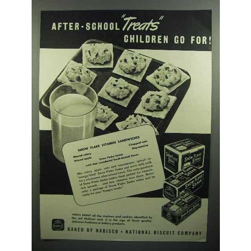 1944 Nabisco Snow Flake Sodas Crackers Ad - Treats