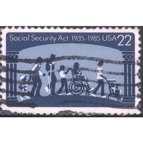 USA 1985 - SG2191 - 22c - blue & blue - Disabled & Needy People - used