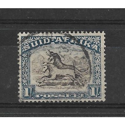 SouthAfrica.SG62 1s Black and Blue Wildebeest.Afrikaans Print.Fine Used.Sept21b