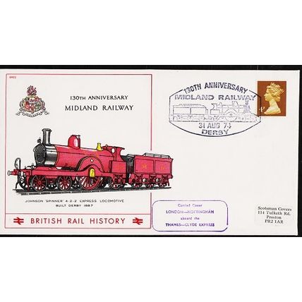 Great Britain. 1974 130th Anniv. Midland Railway. Special Postmark. Cover