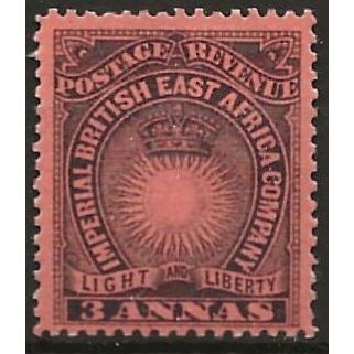 British East Africa 1893 SG8a 3a Black/Bright Red Mounted Mint ..