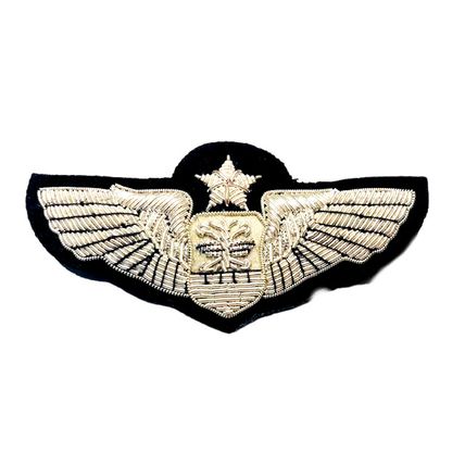 US AIR FORCE COMBAT SYSTEM OFFICER PILOT WING SILVER BULLION 3" CP BRAND US FREE