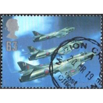 1997 British Aircraft Designers. 63p Sir Sidney Camm, Hawker Hunter. Good Used