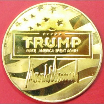 Donald Trump Mug Shot. Challenge Coin. 1.50" Gold Tone. 73b.