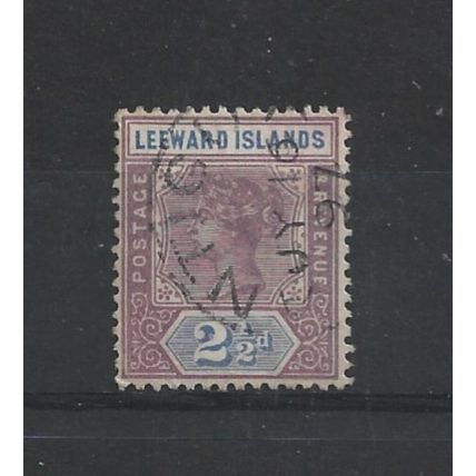 LeewardIslands.SG3 2 1/2d Dull Mauve and Blue.Fine Used.Nov24a