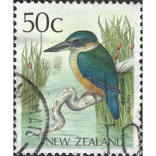 NEW ZEALAND, BIRD, Sacred Kingfisher, green 1994, 50c, #3