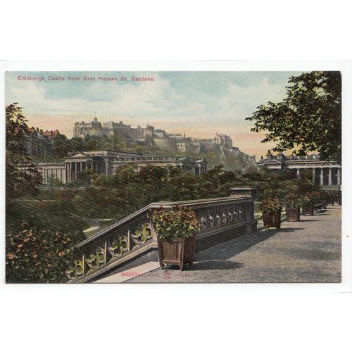 Edinburgh Castle from East Princes St Gardens Reliable Series Postcard 34013