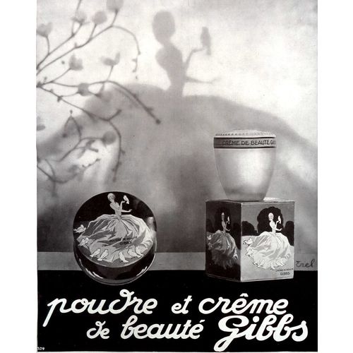 Art Deco Print Ad Gibbs Cream Powder Advertisement Vintage Cosmetics Poster