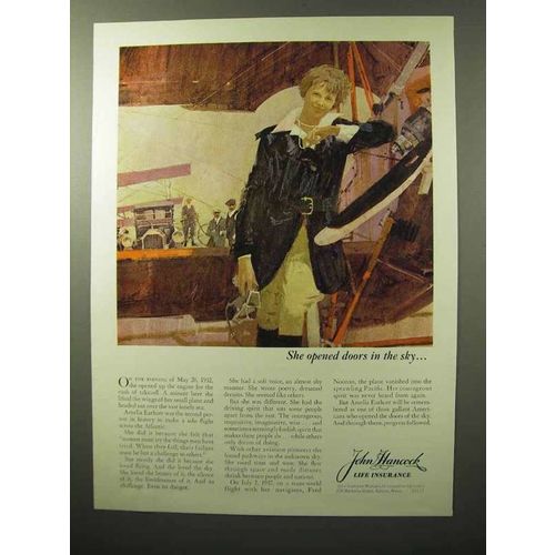 1964 John Hancock Life Insurance Ad - Amelia Earhart