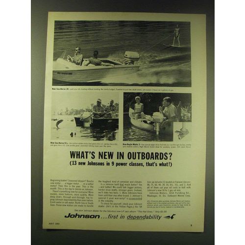 1964 Johnson Outboard Motors Ad - Sea-Horse 28, Sea-Horse 9 1/2, Angle-Matic 3