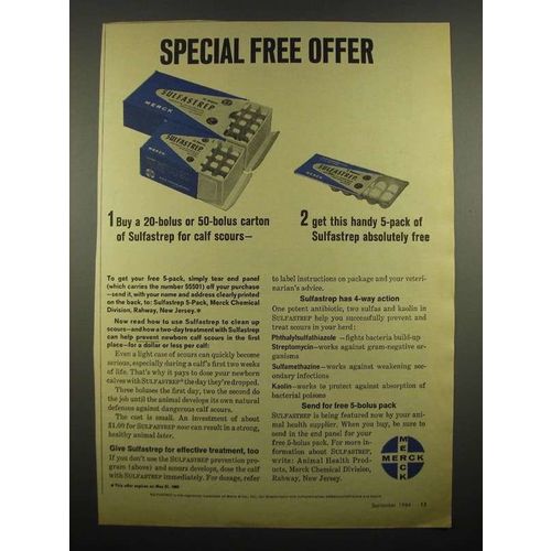 1964 Merck Sulfastrep Ad - Special Offer
