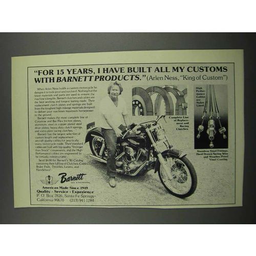 1983 Barnett Products Ad - Arlen Ness