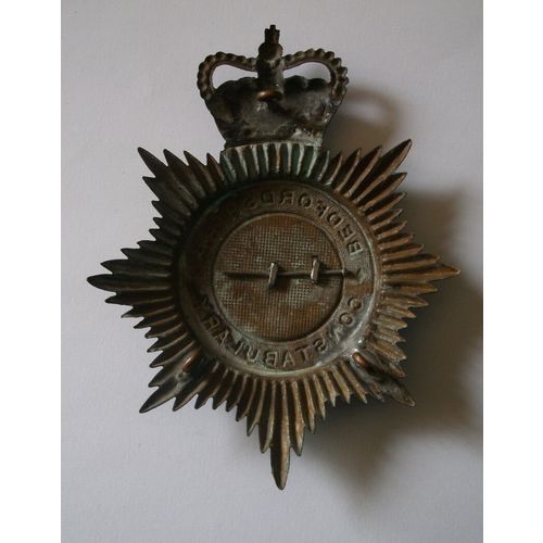 Bedfordshire Constabulary Helmet Plate QE11 Crown 2 Piece Night time