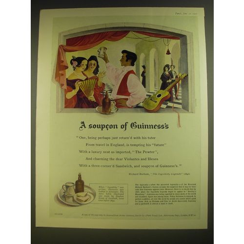 1955 Guinness Beer Advertisement - exerpt from Richard Barham The Ingoldsby Lege