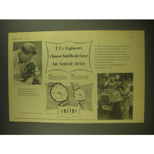 1955 Smiths AB331 and B308 Watches Advertisement - Armand and Michaela Denis