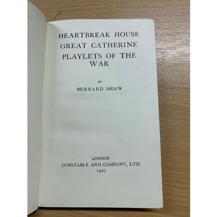 1927 PLAYS OF BERNARD SHAW "HEARTBREAK HOUSE/CATHERINE" LEATHER BOOK (P3)
