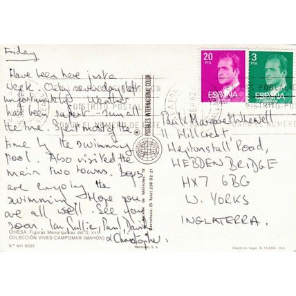 Chiesa Figuras Menorquinas Postcard posted 1982 VGC