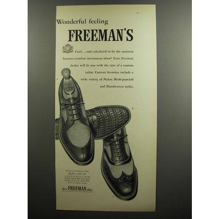 1952 Freeman's Shoes Ad - Wonderful feeling Freeman's