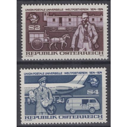 ZAYIX - Austria 1004-1005 MNH UPU Mailman Jet Truck Train 071422S33