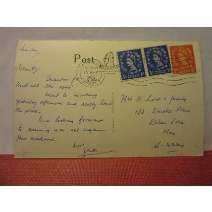 BEACH HOUSE PARK, WORTHING, SUSSEX used postcard by Shoesmith & Etheridge 1962 =