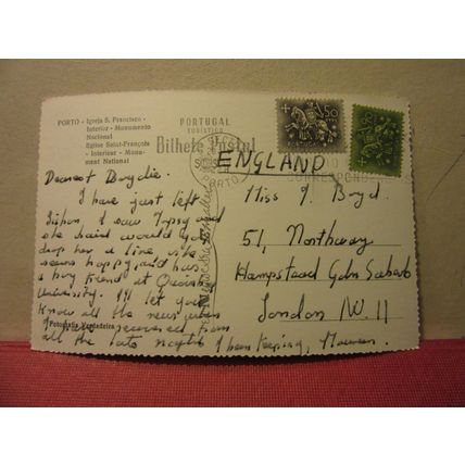 EGLISE SAINT FRANCOIS, PORTO, Portugal vintage used postcard RP 1958 pm =