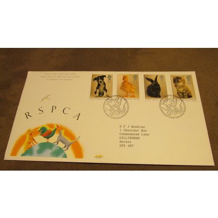 1990 GB FDC Cover - RSPCA - Animal Rescue / Pets
