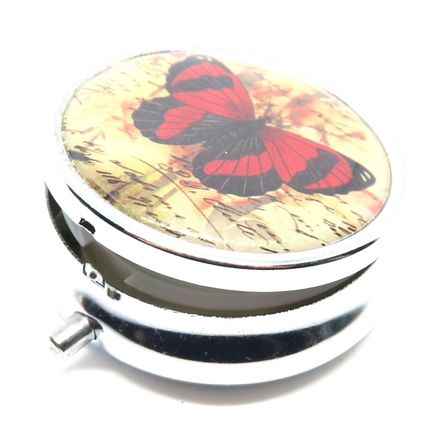 Butterfly & Flowers 1.5 CM Pill Box Carte Postal Storage Gift