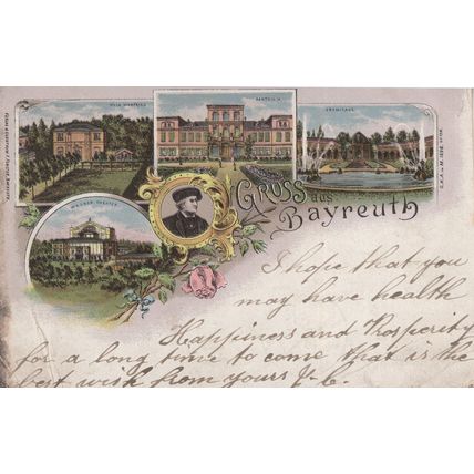 Gruss Aus Bayreuth Antique German Postcard