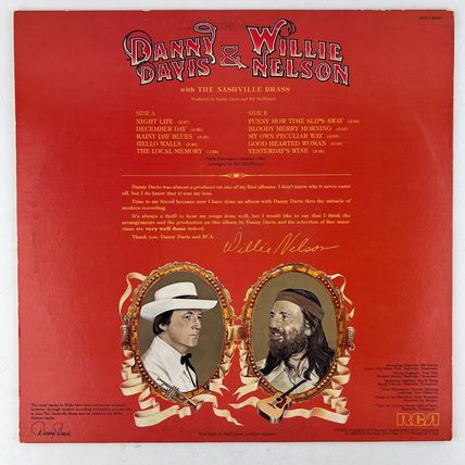 Willie Nelson & Danny Davis With The Nashville Brass Vinyl LP Record Album