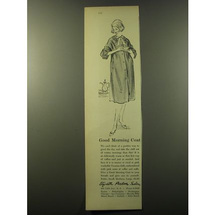 1960 Elizabeth Arden Fashion Ad - Good Morning Coat
