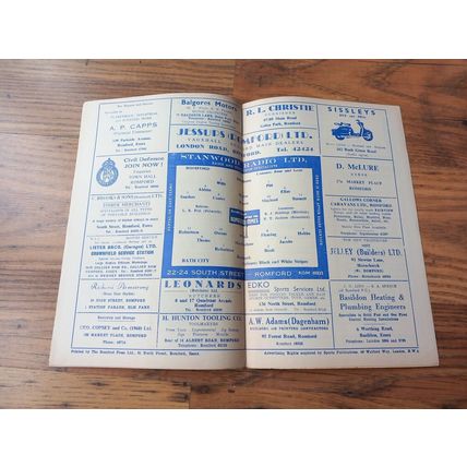 1962/63 Romford vs Bath City - Southern League ** FREE P&P **