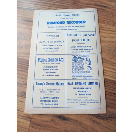 1962/63 Romford vs Bath City - Southern League ** FREE P&P **