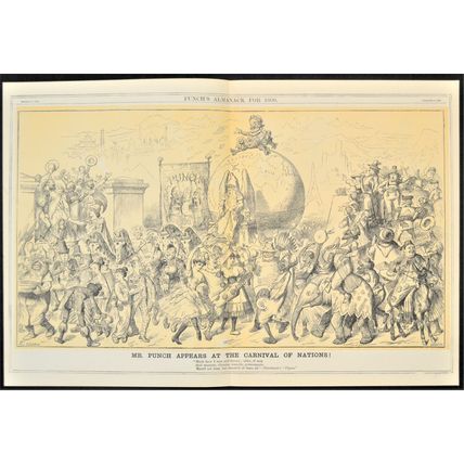 MR PUNCH APPEARS AT THE CARNIVAL OF NATIONS 1889 Sir John Tenniel PUNCH CARTOON