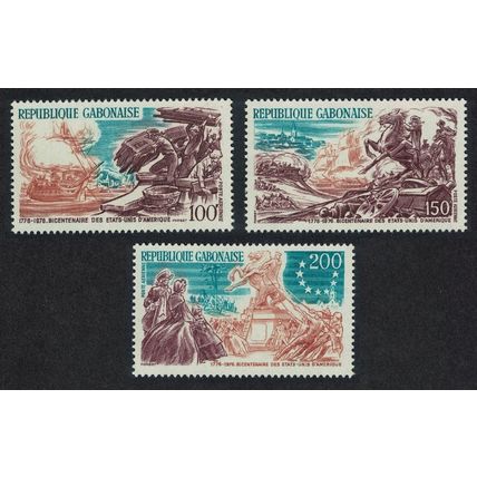 Gabon American Revolution 3v 1976 MNH SG#578-580