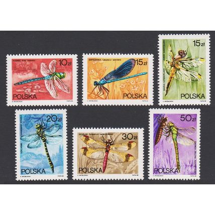 Poland Dragonflies Insects 6v 1988 MNH SG#3147-3152 MI#3134-3139 Sc#2841-2846