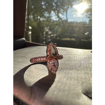 Ring Bomb Party Fashion Jewelry Duel North/South Teardrops Rhodium Pl Band Sz7
