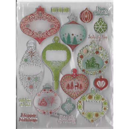 Christmas Ornaments Stamp Set - App 14x18cm. Stamping Cardmaking Scrapbooking