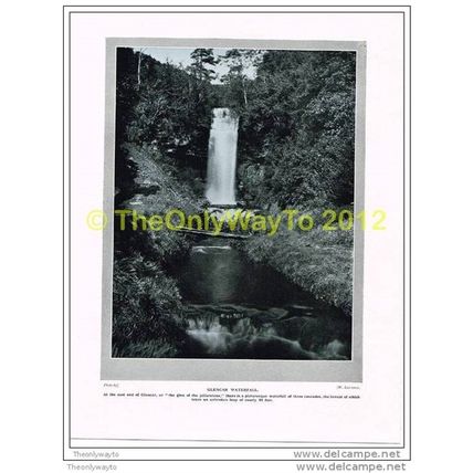 GLENCAR WATERFALL, SLIGO, IRELAND, BOOK ILLUSTRATION, c1920